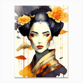 Japan Traditional Geisha Illustration By Ad 99 Canvas Print