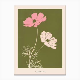Pink & Green Cosmos 1 Flower Poster Canvas Print