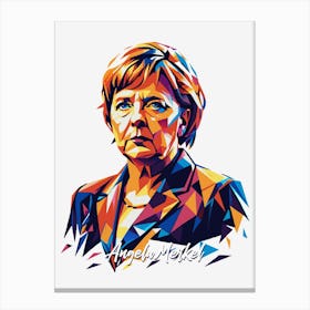 Angela Merkel Portrait WPAP Pop Art Canvas Print