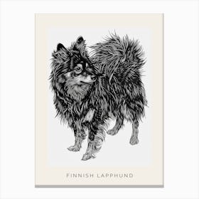 Finnish Lapphund Dog Line Sketch Poster Canvas Print