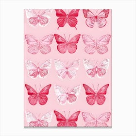 Pink Butterflies 1 Canvas Print