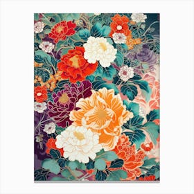 Hokusai  Great Japan Floral Japanese 12 Canvas Print