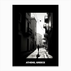 Poster Of Athens, Greece, Mediterranean Black And White Photography Analogue 3 Canvas Print
