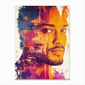 Man Combined With A Colorful Painting Canvas Print