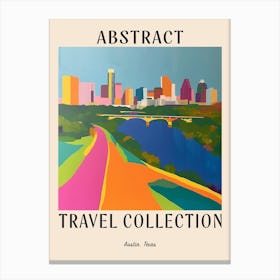 Abstract Travel Collection Poster Austin Texas 3 Canvas Print