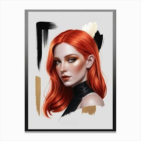 Portrait Of A Woman With Red Hair 4 Canvas Print