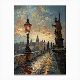 Serene Sunset Over Charles Bridge Leinwandbild