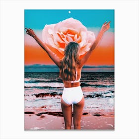 Beach Babe Rose Collage Canvas Print