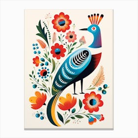 Scandinavian Bird Illustration Pheasant 4 Canvas Print