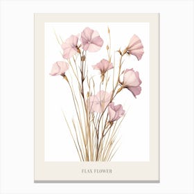 Floral Illustration Flax Flower 2 Poster Canvas Print
