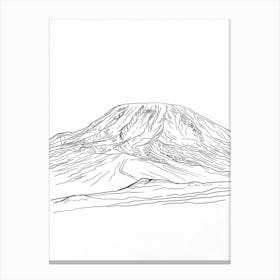 Mount Kilimanjaro Tanzania Line Drawing 7 Canvas Print