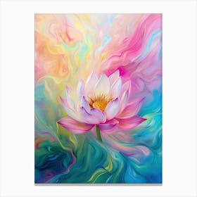 lotus flower swirling colors of light 4 Canvas Print