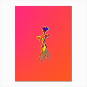 Neon Cape Tulip a Botanical in Hot Pink and Electric Blue Canvas Print