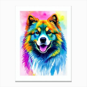 Finnish Lapphund Rainbow Oil Painting dog Canvas Print