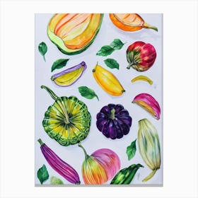 Delicata Squash Marker vegetable Canvas Print