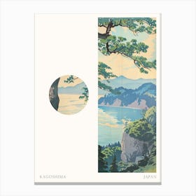 Kagoshima Japan 2 Cut Out Travel Poster Canvas Print