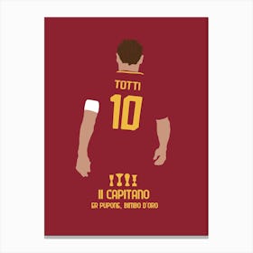 Italian Football Roma Totti Canvas Print