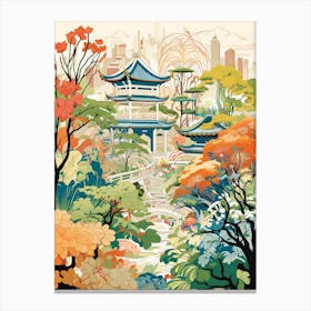Yuyuan Garden China Modern Illustration 2 Canvas Print