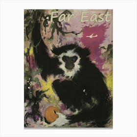 Far East Monkey, Vintage Travel Poster Canvas Print