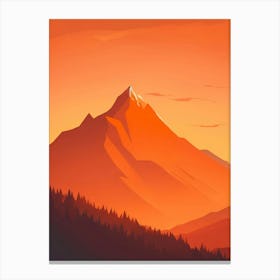 Misty Mountains Vertical Composition In Orange Tone 149 Canvas Print