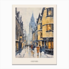 Vintage Winter Painting Poster Oxford United Kingdom 1 Canvas Print