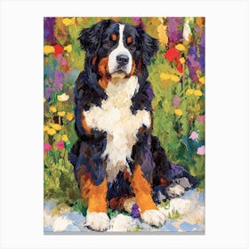 Bernese Mountain Dog Acrylic Painting 1 Canvas Print