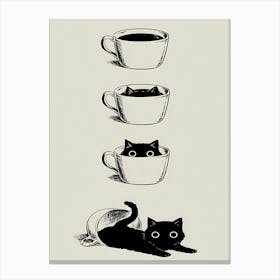 Cat In A Cup 1 Canvas Print