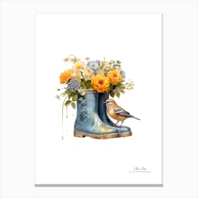 Rain Boots And Bird 1 Canvas Print