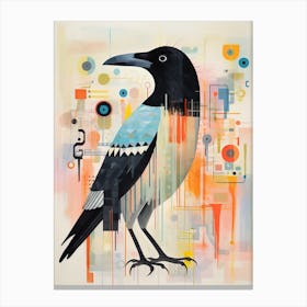 Bird Painting Collage Crow 4 Canvas Print