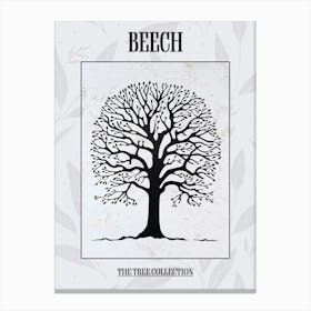 Beech Tree Simple Geometric Nature Stencil 1 Poster Canvas Print