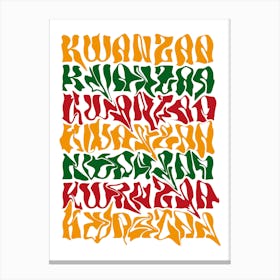 Pop Art Kwanzaa Wave Typography 2 Canvas Print