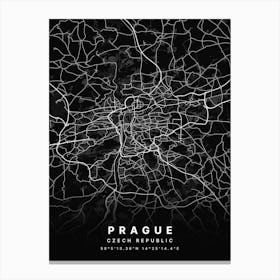 Prague Czech Republic Black Map Lienzo