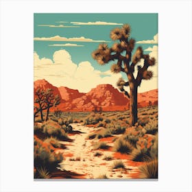  Retro Illustration Of A Joshua Trees In Mojave Desert 3 Canvas Print