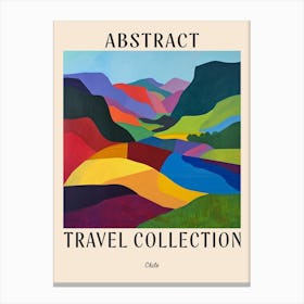 Abstract Travel Collection Poster Chile 1 Canvas Print