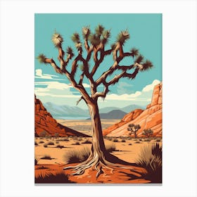  Retro Illustration Of A Joshua Tree By Desert Spring 1 Canvas Print