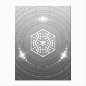 Geometric Glyph in White and Silver with Sparkle Array n.0149 Canvas Print
