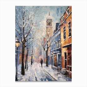 Vintage Winter Painting Nottingham United Kingdom 1 Canvas Print