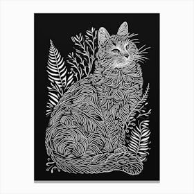 Cymric Cat Minimalist Illustration 4 Canvas Print