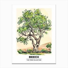 Beech Tree Storybook Illustration 3 Poster Canvas Print