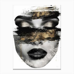 Black And Gold Face Canvas Print