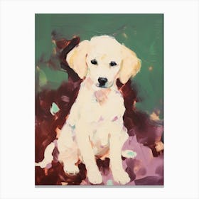 A Poodle Dog Painting, Impressionist 4 Canvas Print