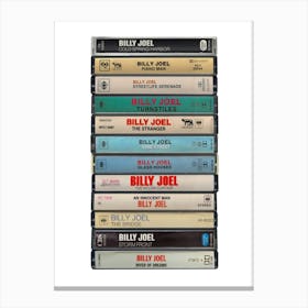 Billy Joel - Music Poster - Albums on Cassette Print Canvas Print