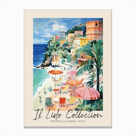 Tropea, Calabria   Italy Il Lido Collection Beach Club Poster 4 Canvas Print