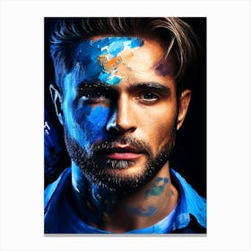 Portrait Of An Artist with Color on Face Canvas Print