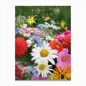 Joy With Flowers Canvas Print