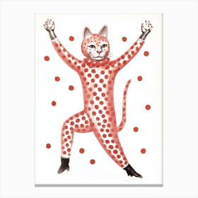 Cat and Dots Canvas Print