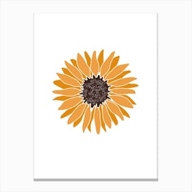 Sunflower Flower Colourful Orange Yellow Wall Art Canvas Print