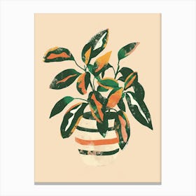 Zebra Plant Minimalist Illustration 8 Canvas Print