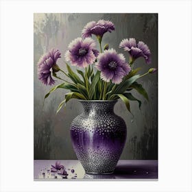 Purple Flowers In A Vase Canvas Print