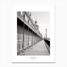 Poster Of Pesaro, Italy, Black And White Photo 3 Canvas Print